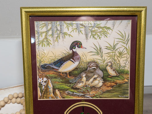 1995 South Carolina Ornament of Hope Wood Duck Print Framed Charleston Mint 20x16