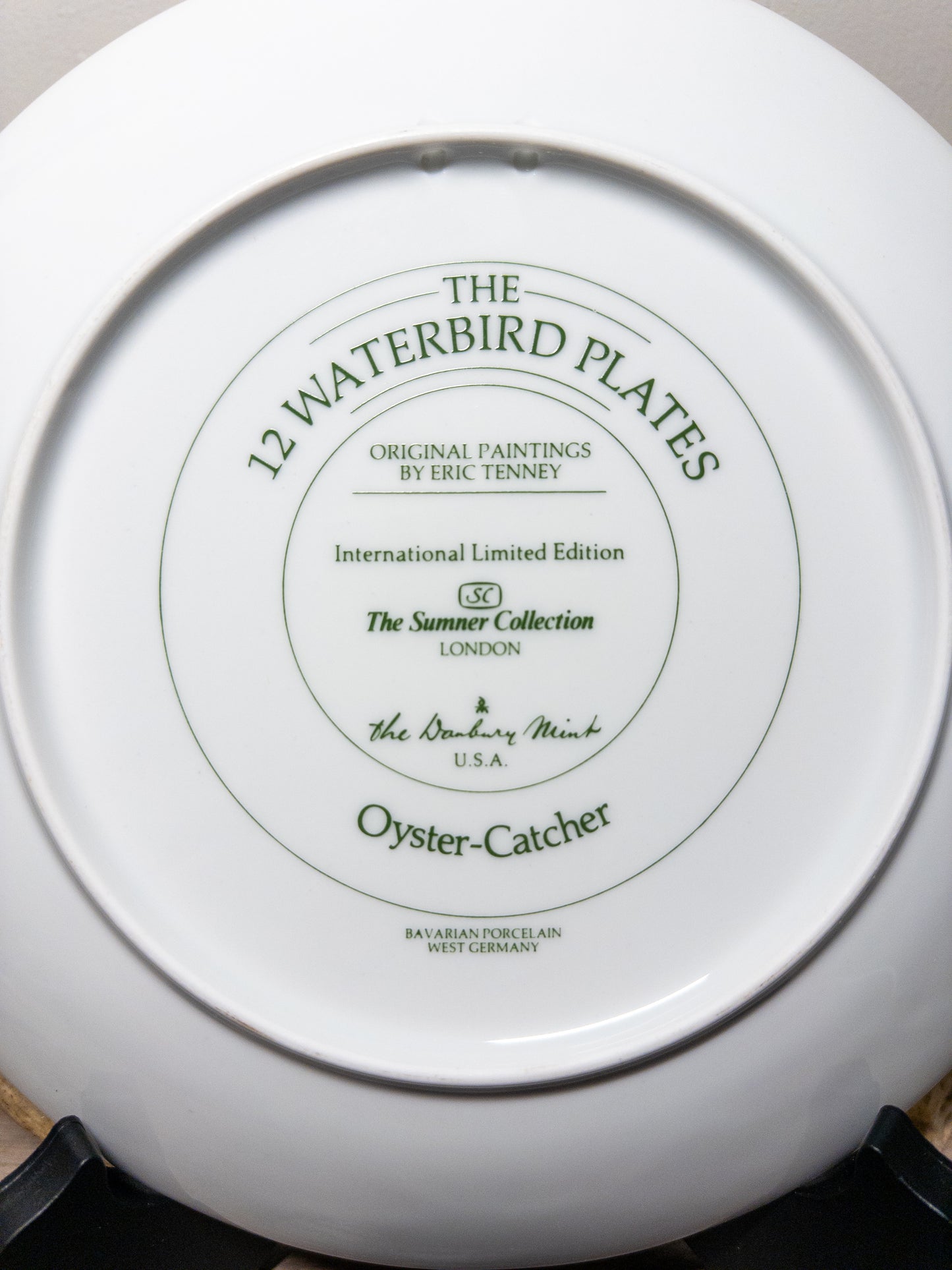 Wild Feathered Finds Danbury Mint 12 Waterbird Plates Oyster Catcher porcelain plate, 9.5 inches, limited edition, detailed waterbird design