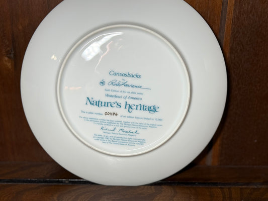 Nature’s Heritage “Canvasbacks” Collector Plate by Rod Lawrence #00486/10000