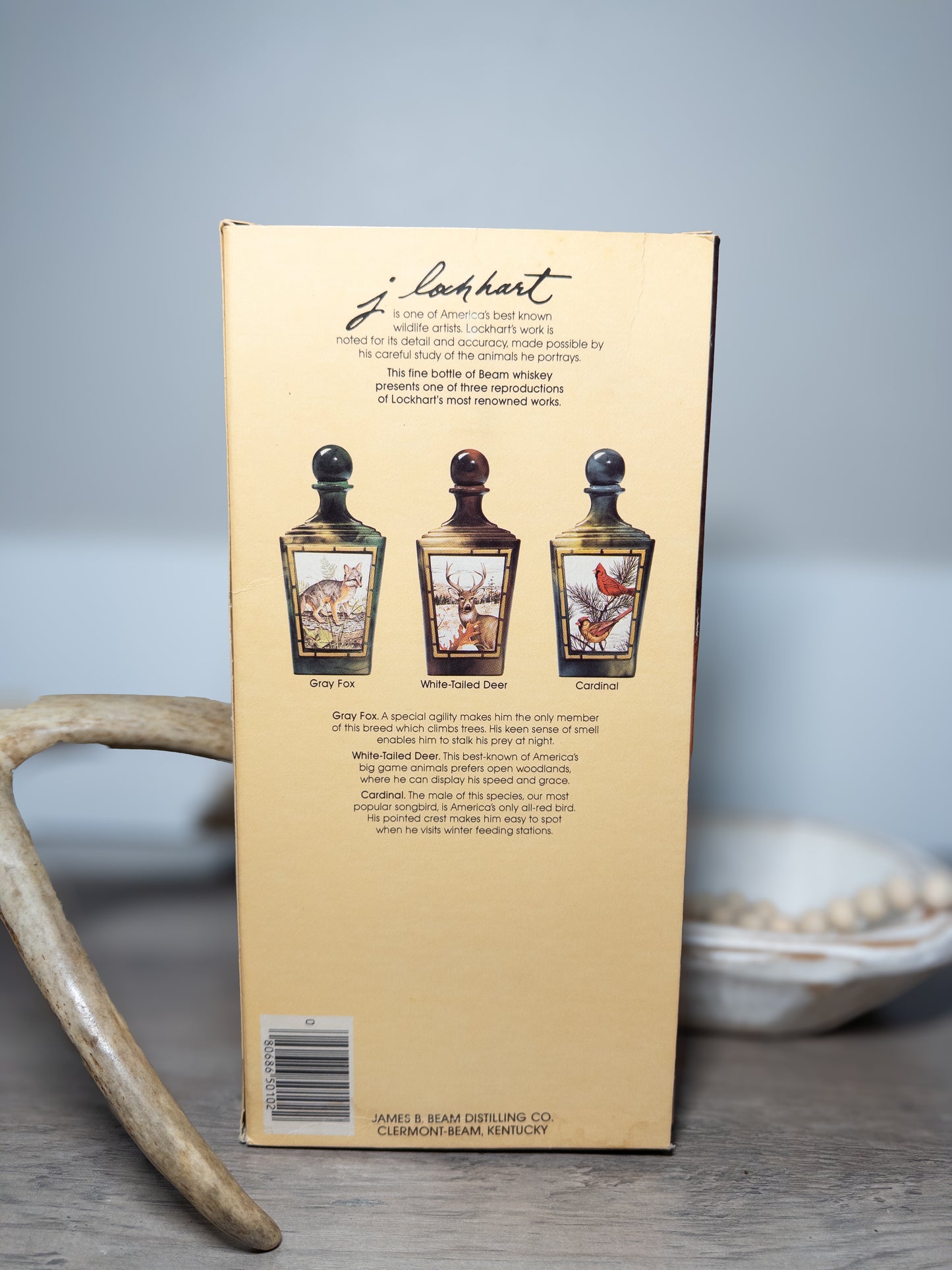 Beam Cardinal Wildlife Ceramic Decanter Bottle James Lockhart w/ Box