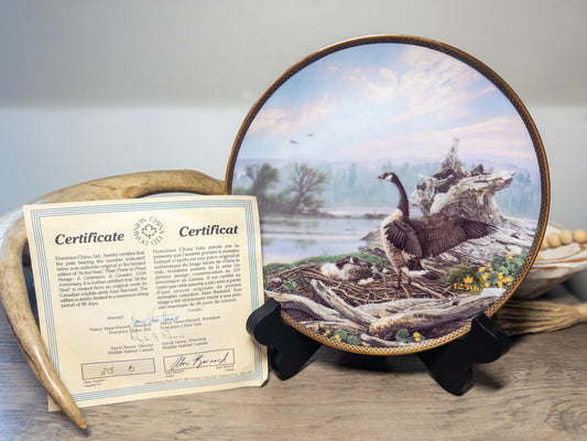 Alan Barnard “At the Nest” Canada Goose Collector Plate – Dominion China 1993