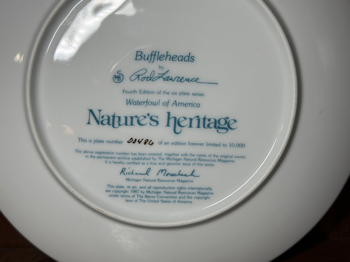 Nature’s Heritage “Buffleheads” Collector Plate by Rod Lawrence #00486/10000