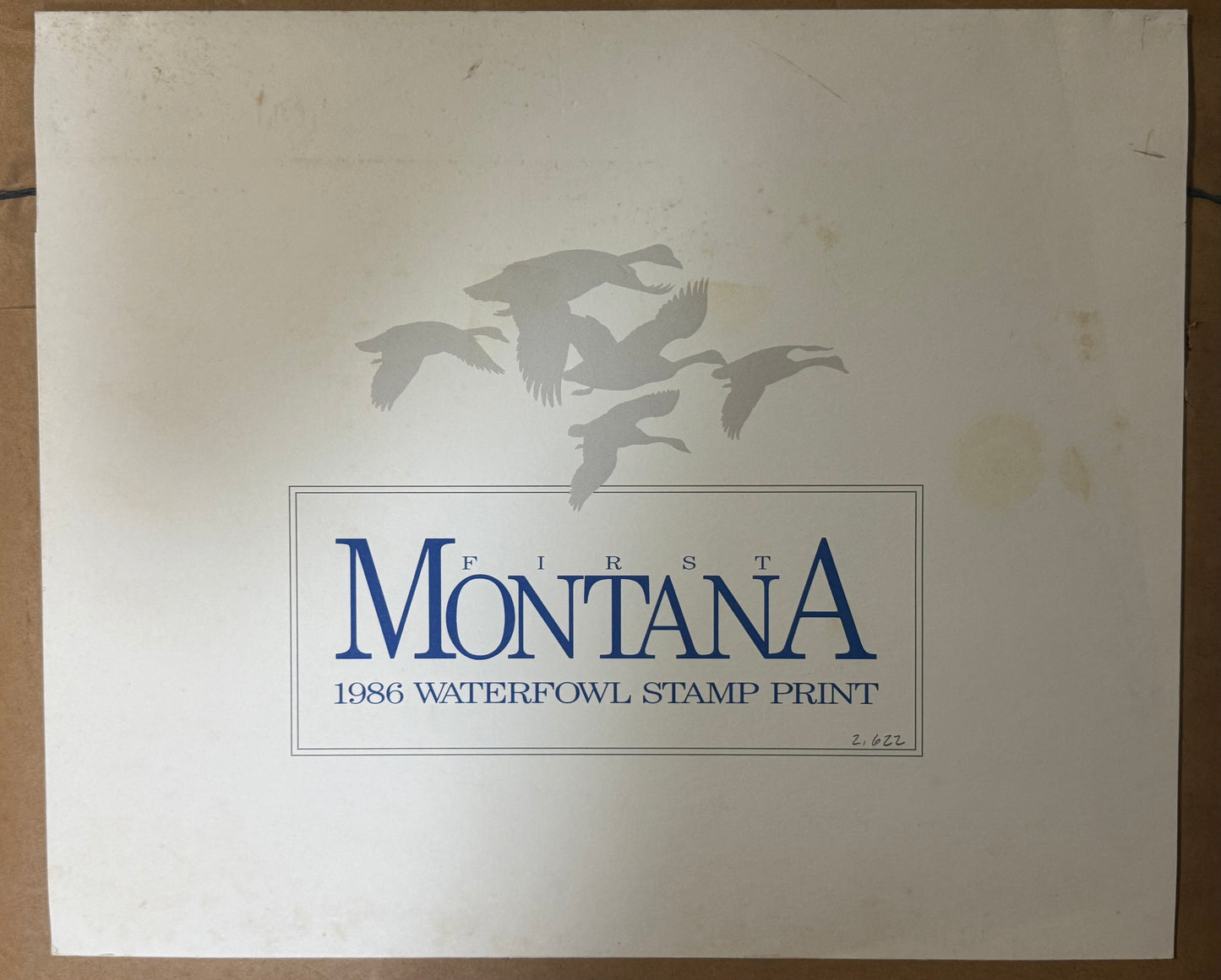 1986 Montana Waterfowl Stamp Print Framed – Signed & Numbered Canada Geese Art