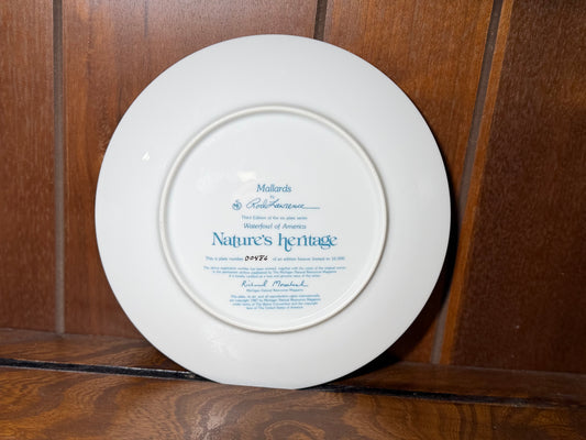 Nature’s Heritage “Mallards” Collector Plate by Rod Lawrence #00486/10000