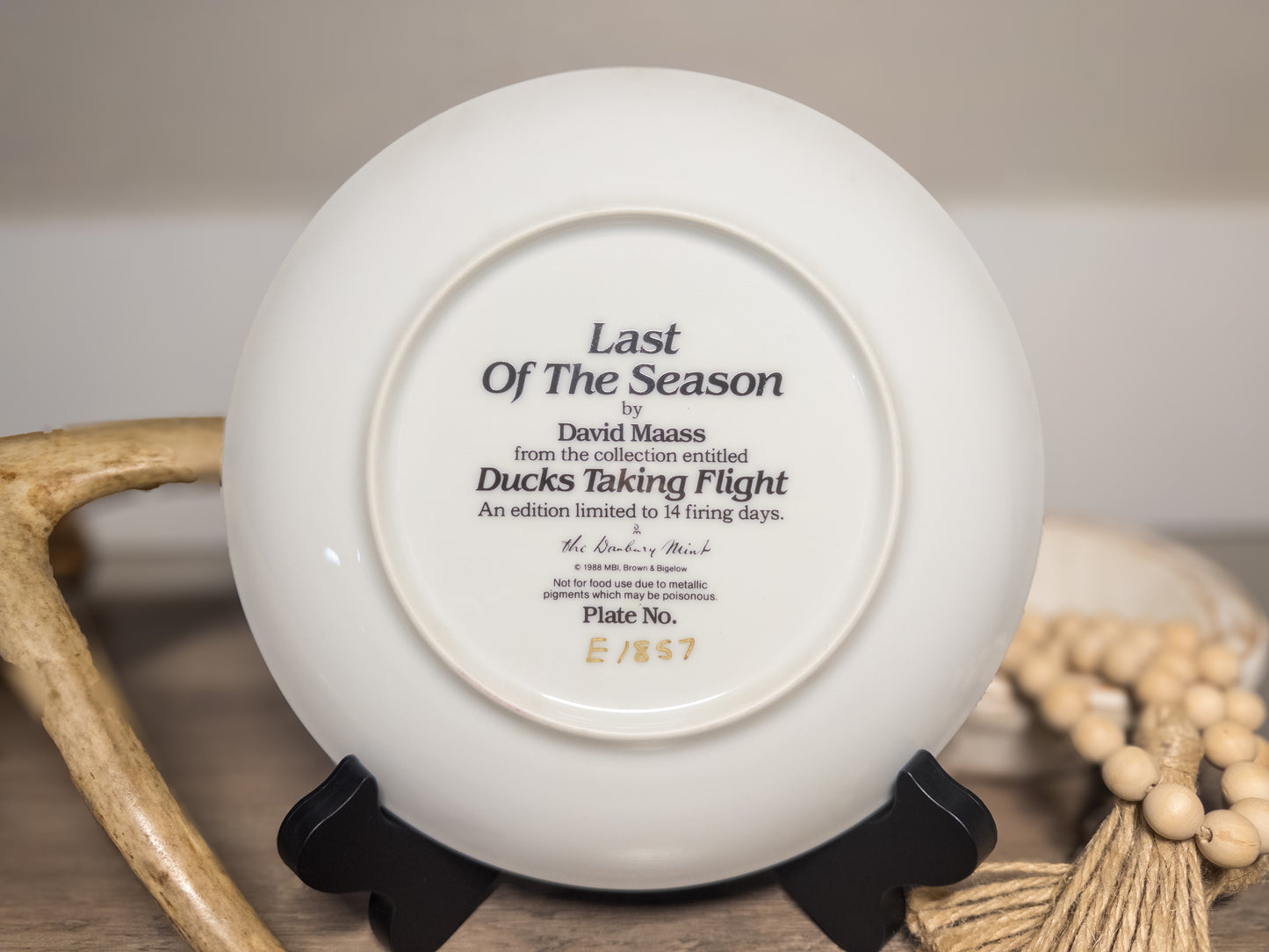 David Maass “Last of the Season” Duck Collector Plate – Danbury Mint 1988 E1857