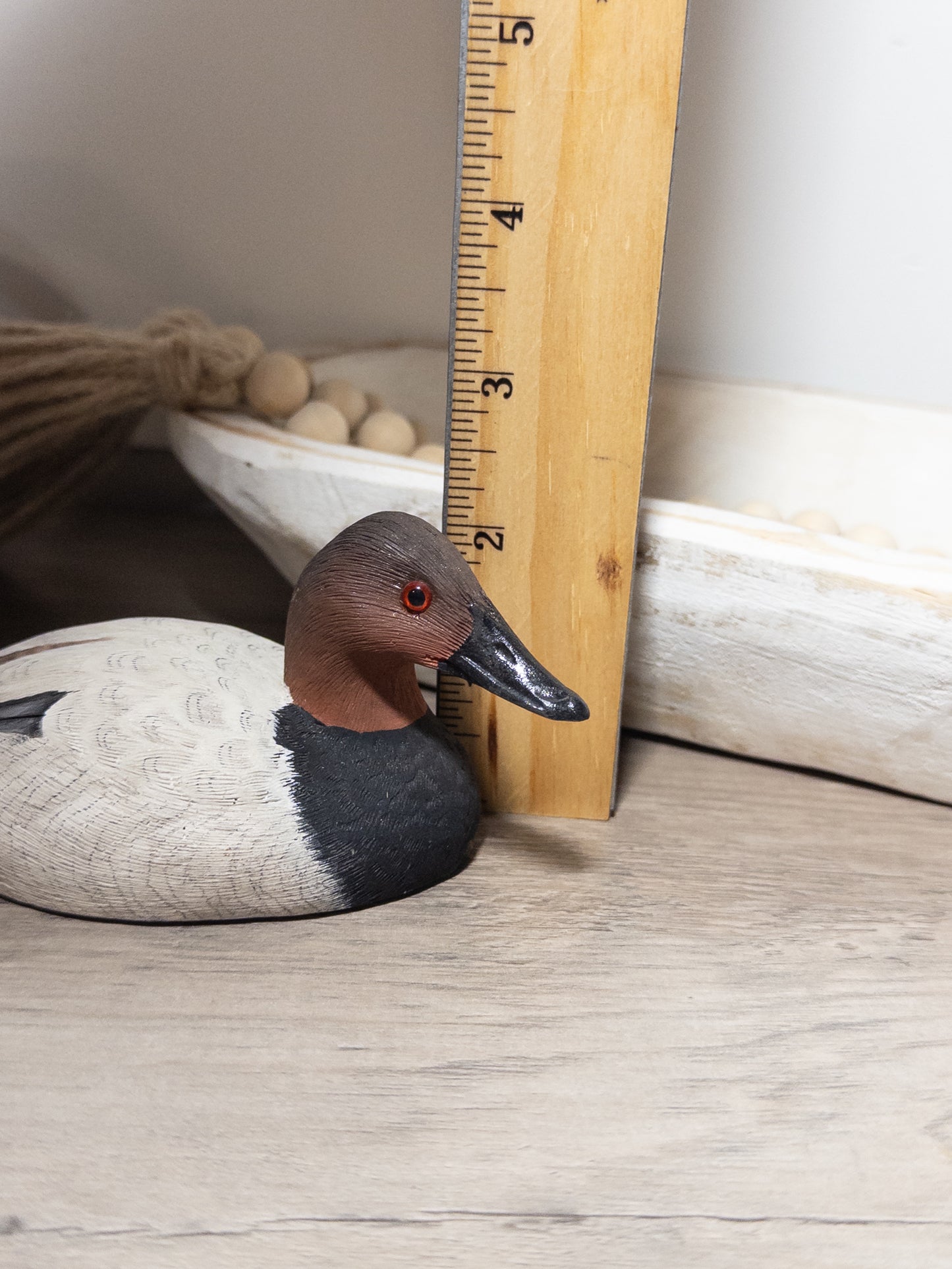 Signed W. Downs Redhead Drake Duck Decoy – 1985 American Wildlife Collection