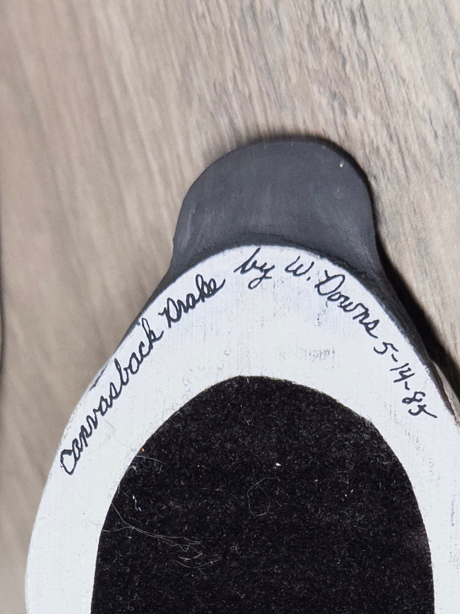 Signed W. Downs Redhead Drake Duck Decoy – 1985 American Wildlife Collection