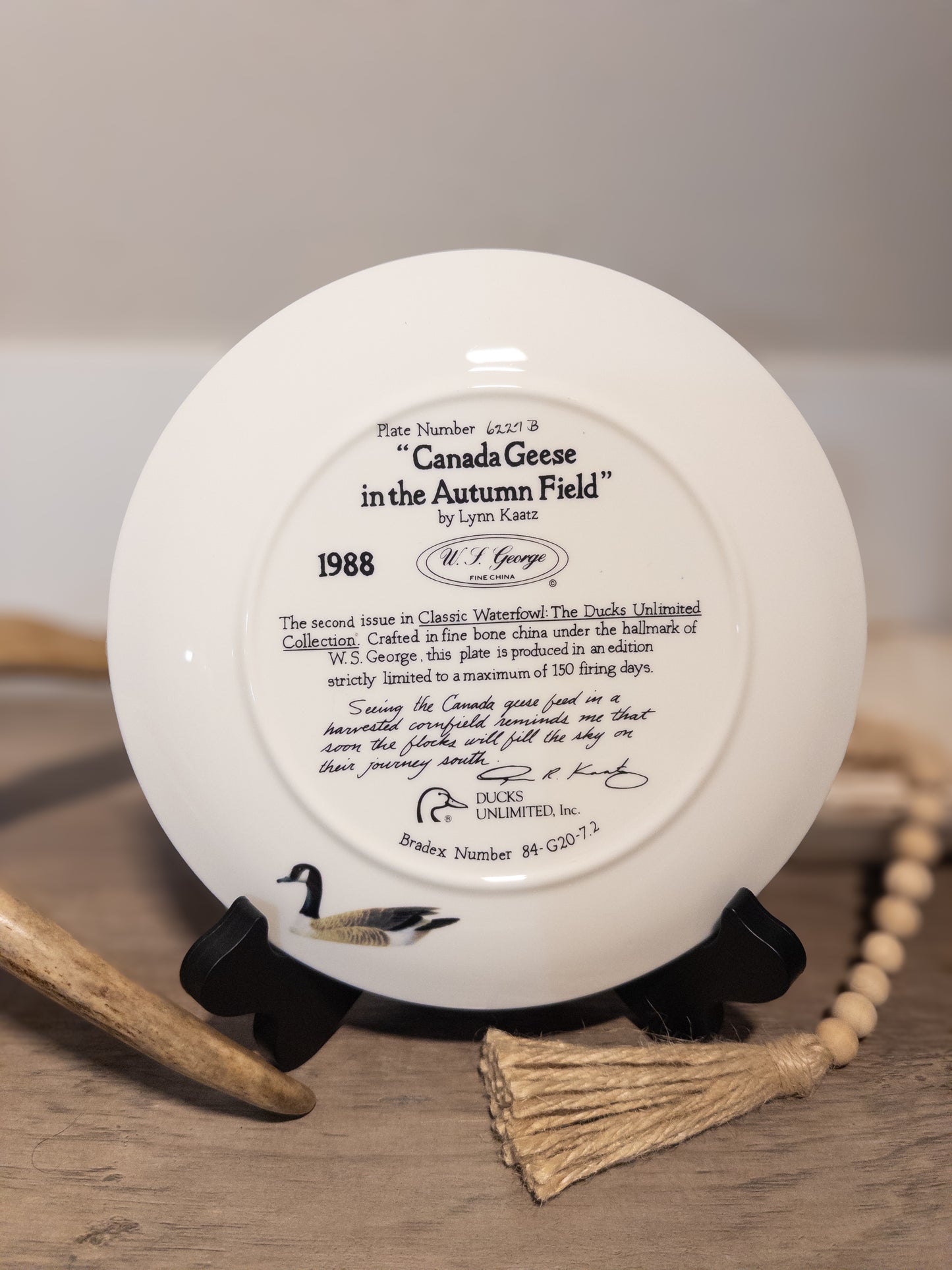 Ducks Unlimited Canada Geese in the Autumn Field Plate 1988 W.S. George