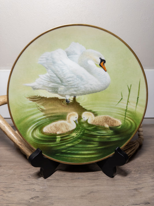 Danbury Mint 12 Waterbird Plates Wild Feathered Finds Mute Swan porcelain plate, 9.5-inch limited edition collectible artwork