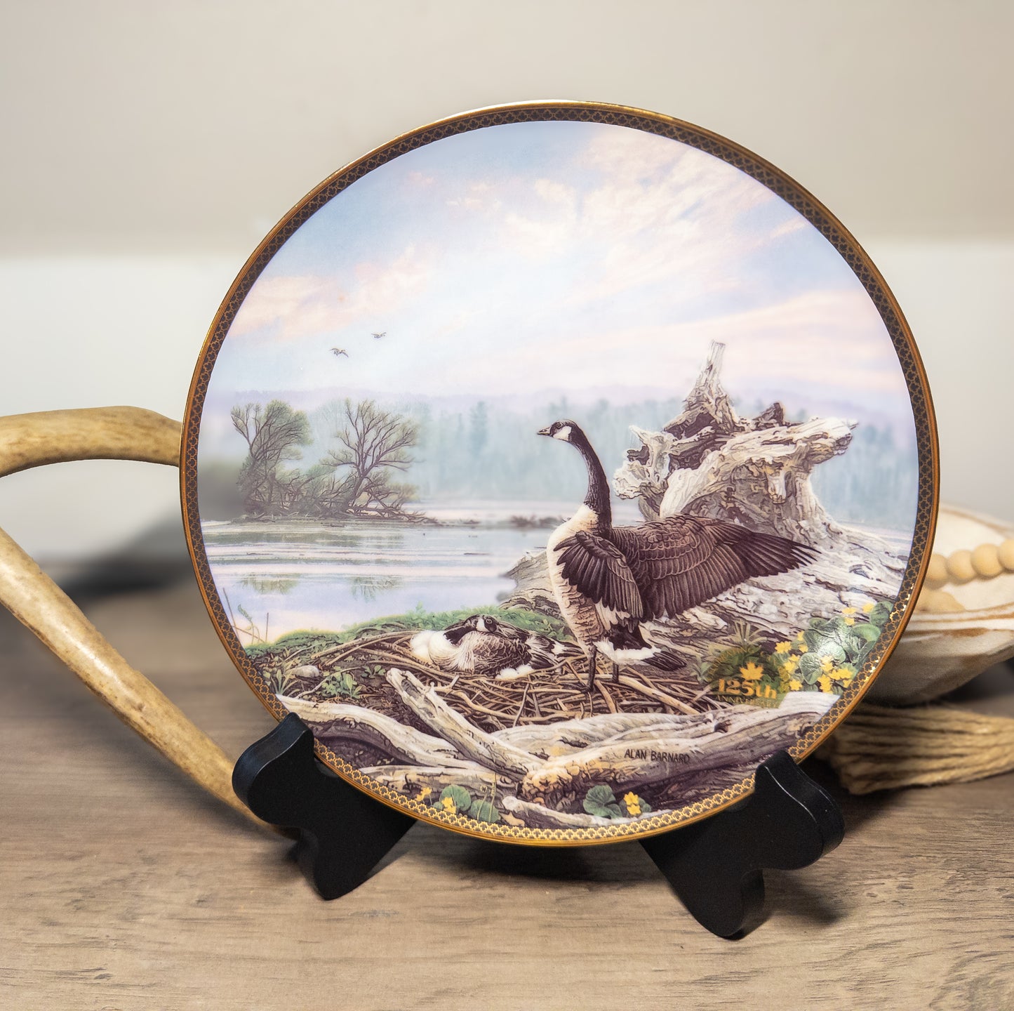 Alan Barnard “At the Nest” Canada Goose Collector Plate – Dominion China 1993
