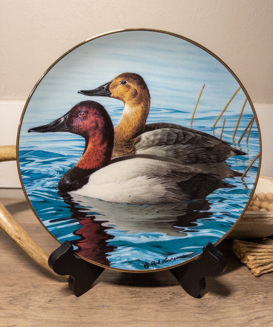 Rod Lawrence Canvasbacks 8.75” Collector Plate – Hamilton American Waterbirds w/ COA