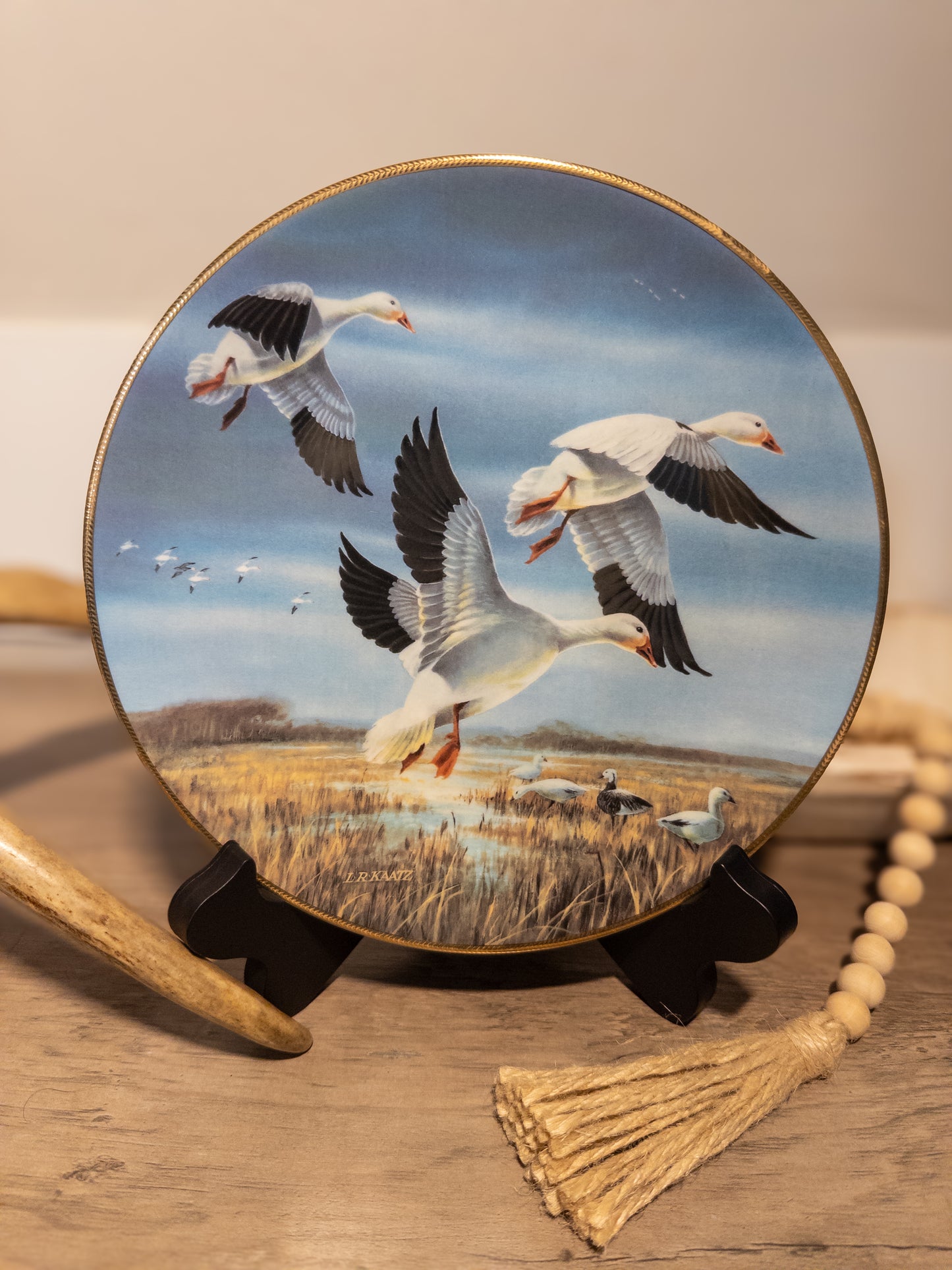 Ducks Unlimited Snow Geese Plate Lynn Kaatz 1990 Limited Edition Bone China