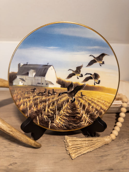 Ducks Unlimited Canada Geese in the Autumn Field Plate 1988 W.S. George