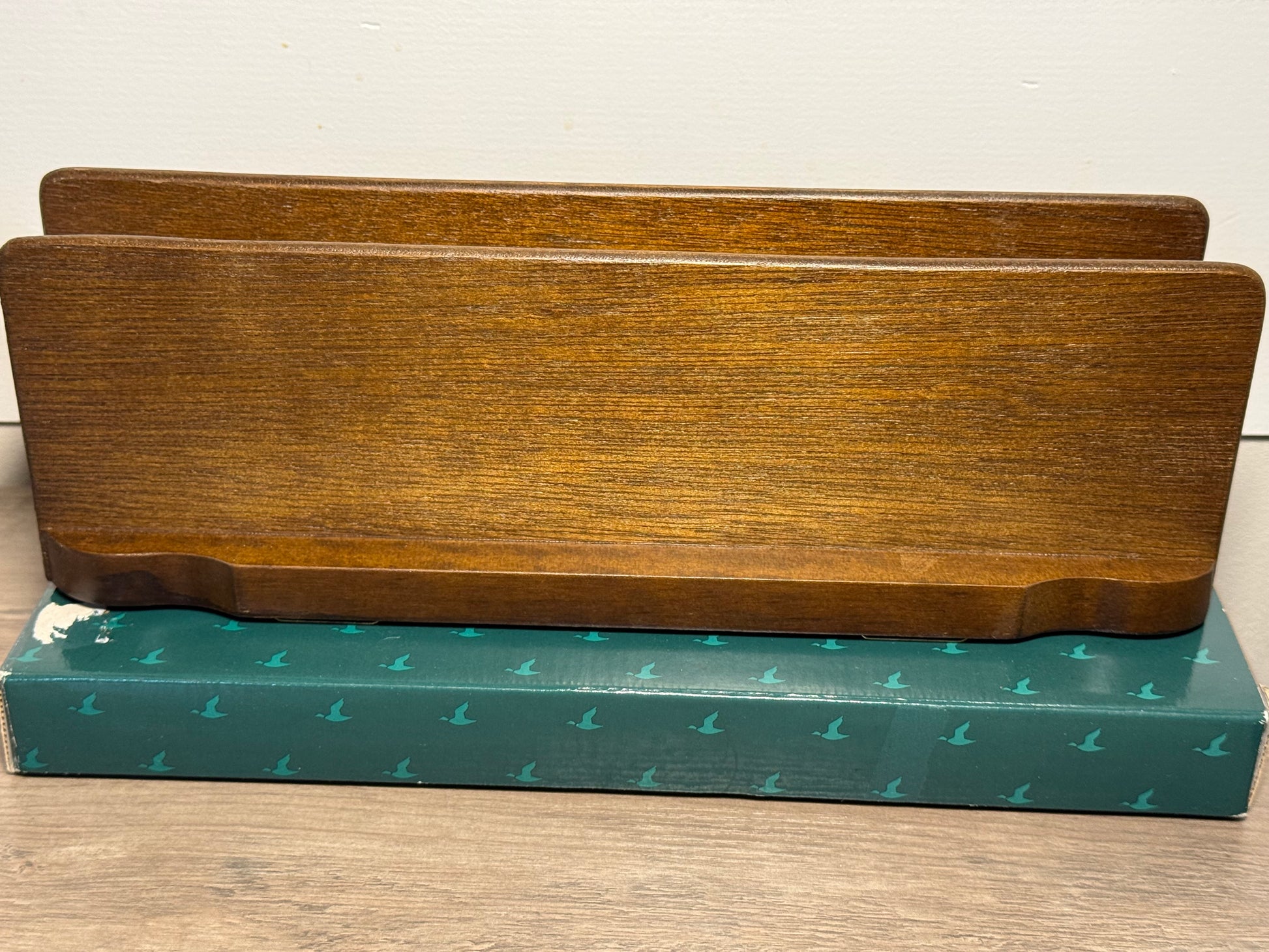 Vintage Avon Duck Collection display shelves set of 2 by Wild Feathered Finds, wooden wall shelves with storage boxes.