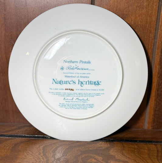 Nature’s Heritage “Northern Pintails” Collector Plate by Rod Lawrence #00486/10000
