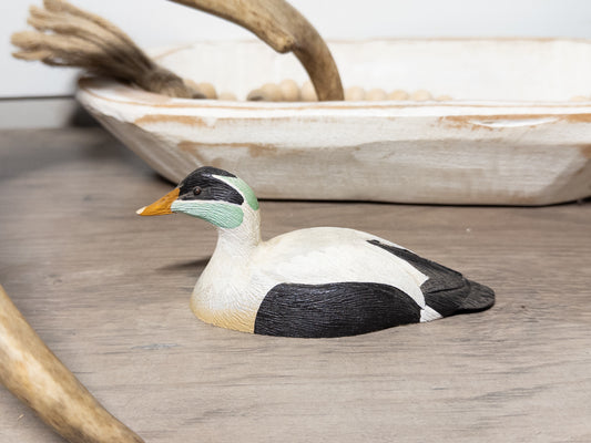 Vintage Common Eider Mini Duck Decoy Signed W. Koelpin 1982