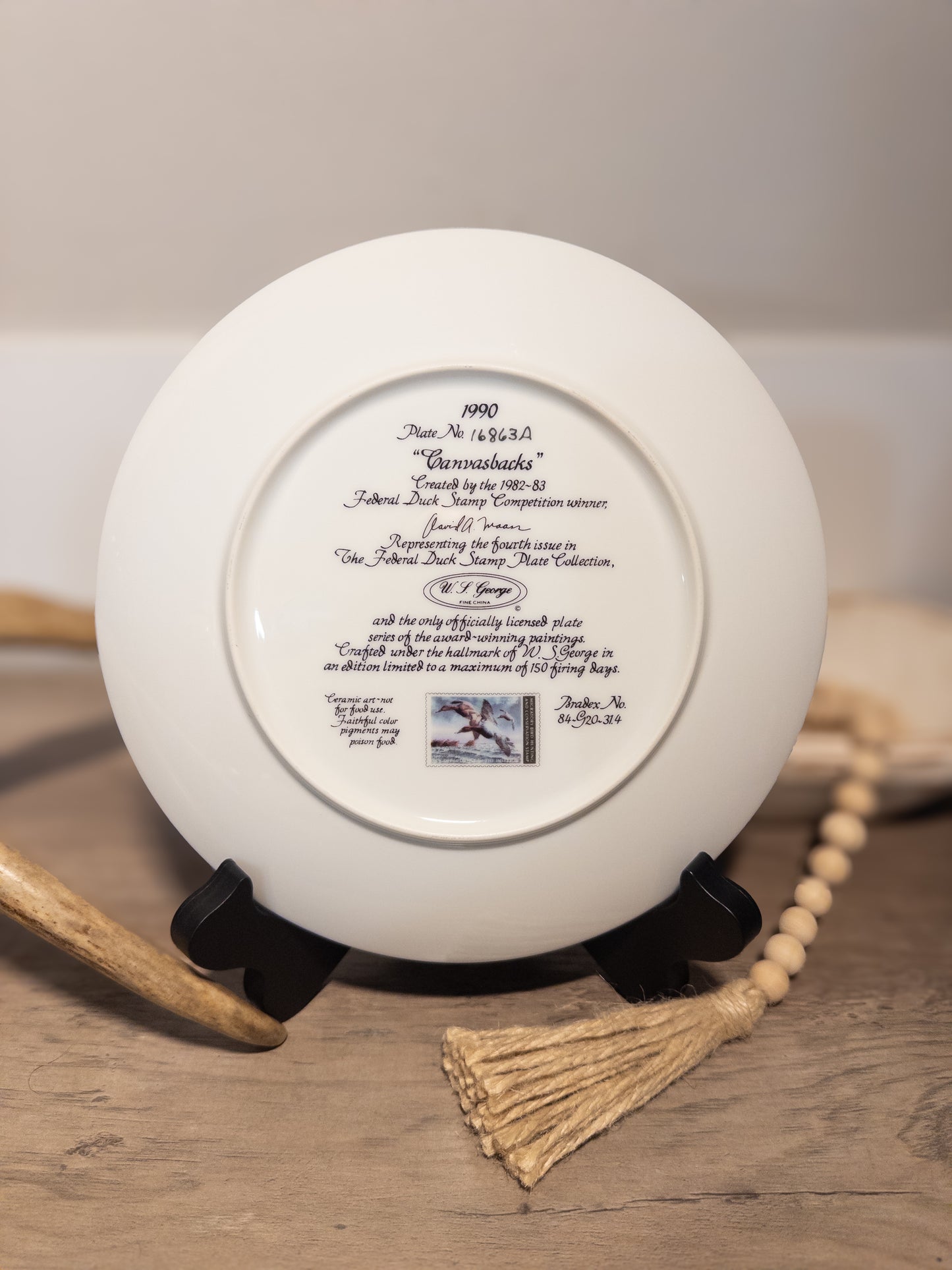 Canvasbacks Federal Duck Stamp Plate 1990 David A. Maass W.S. George