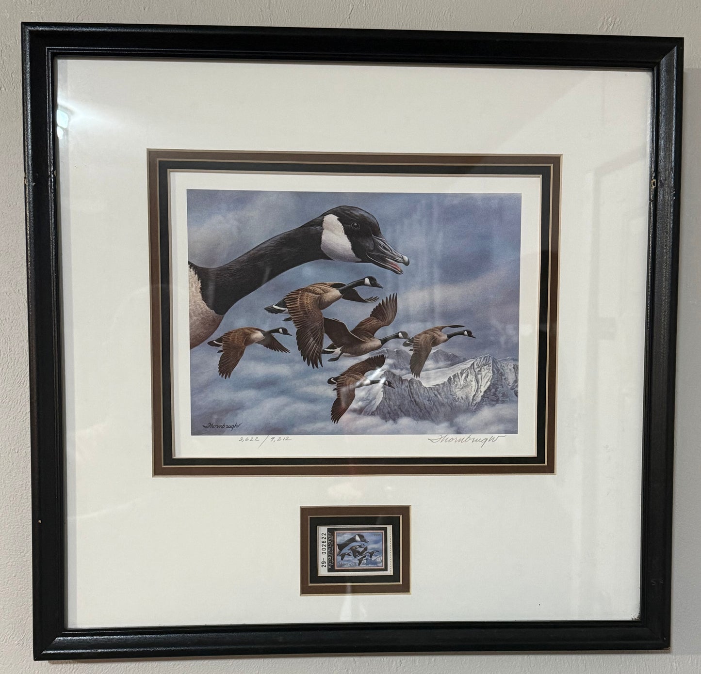 1986 Montana Waterfowl Stamp Print Framed – Signed & Numbered Canada Geese Art