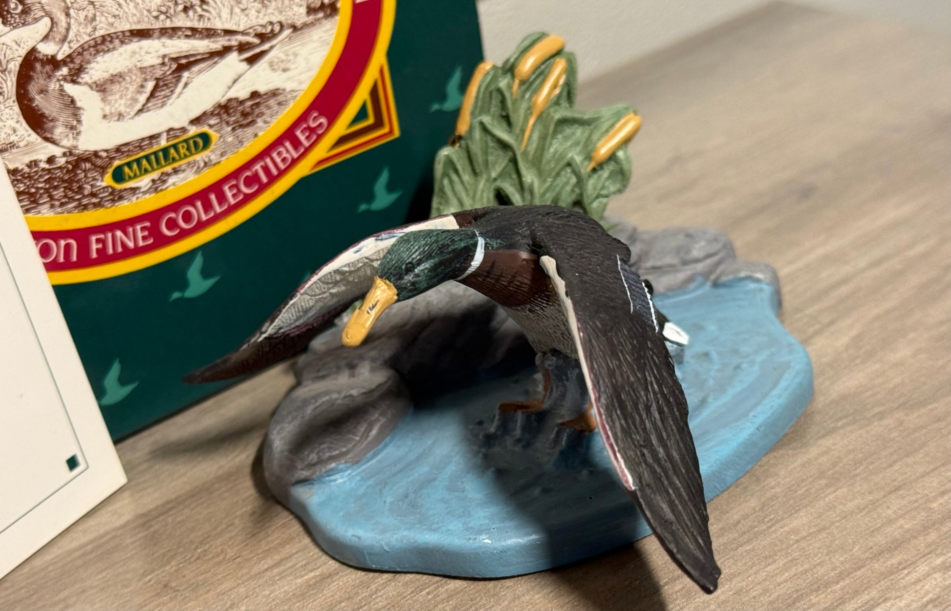 Vintage Avon Mallard Duck figurine from Wild Feathered Finds, part of Native American duck collection with box, 1989.