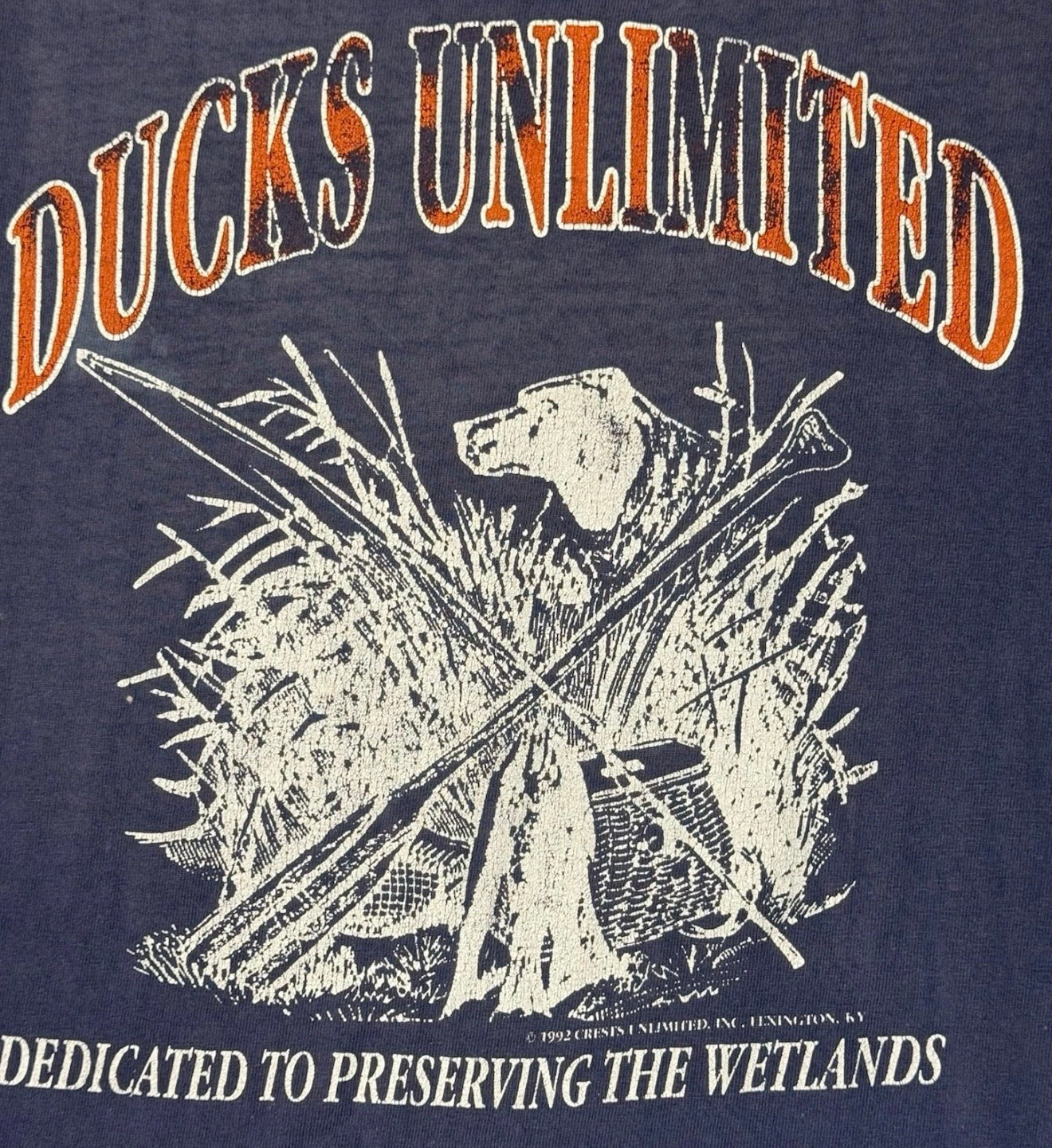 Vintage Ducks Unlimited Preserve Wetlands shirt for men, size XL, featuring hunting and nature design by Wild Feathered Finds.