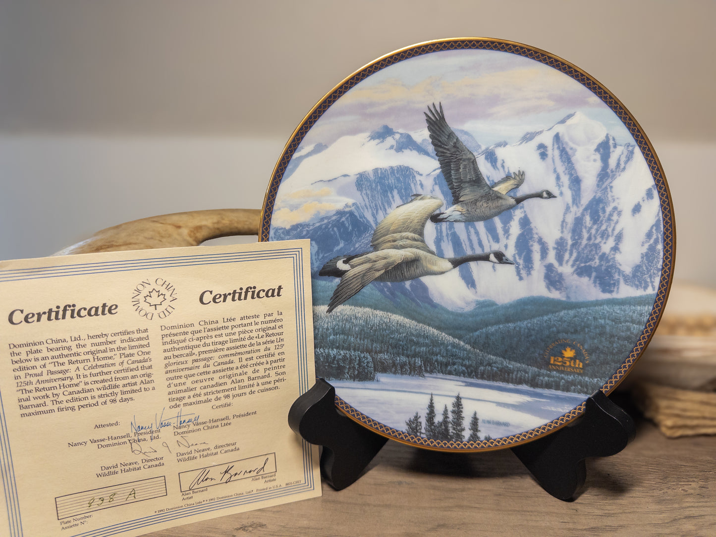 Alan Barnard “The Return Home” Canada Geese Collector Plate – Dominion China 1992
