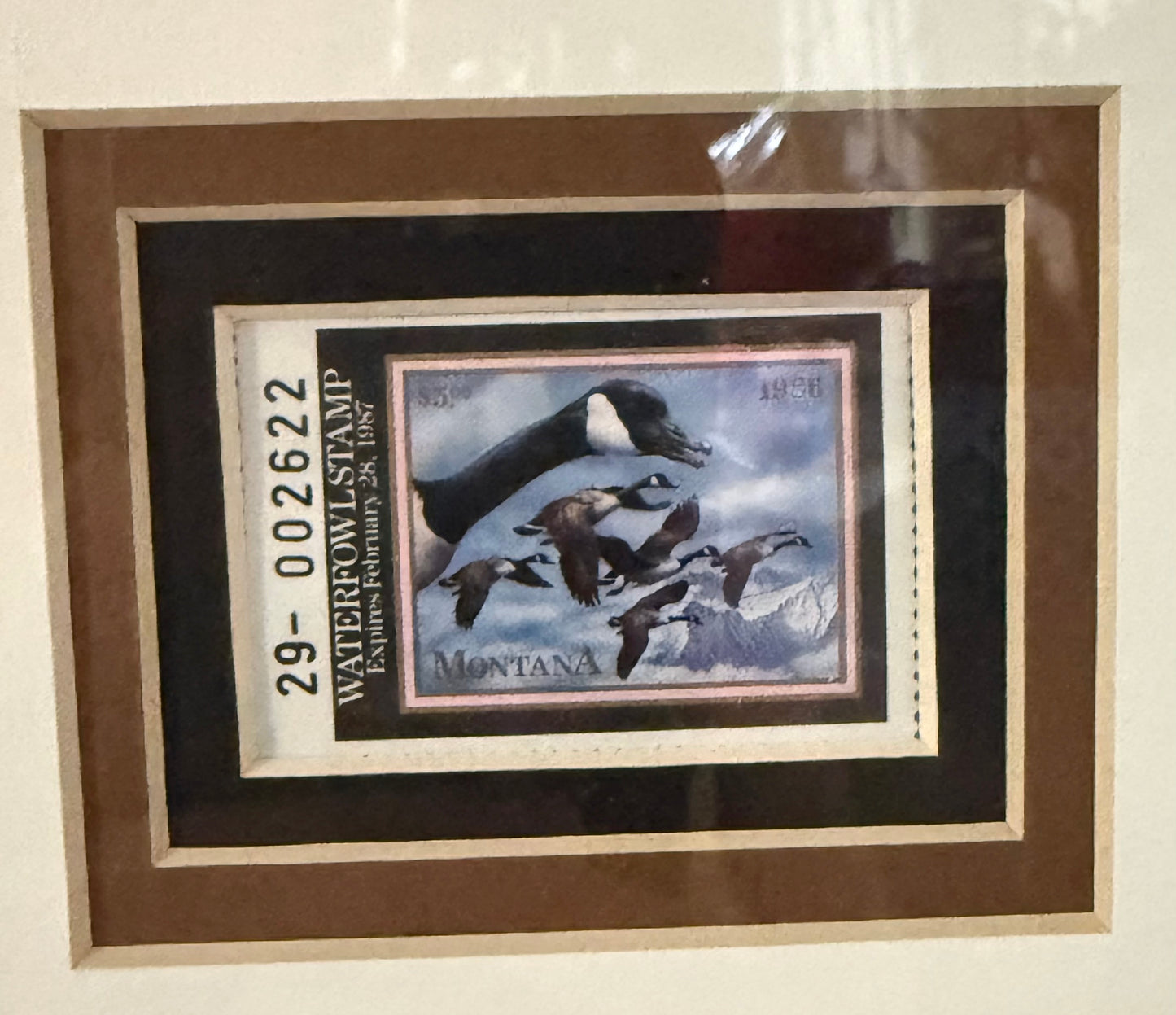 1986 Montana Waterfowl Stamp Print Framed – Signed & Numbered Canada Geese Art