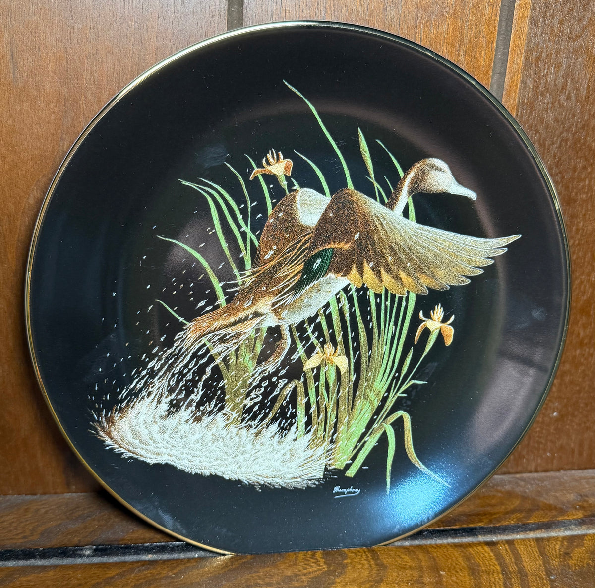 Vintage 1992 W.S. George Taking Wing Duck collector plate by Tommy Humphrey, featuring detailed bird artwork on ceramic.