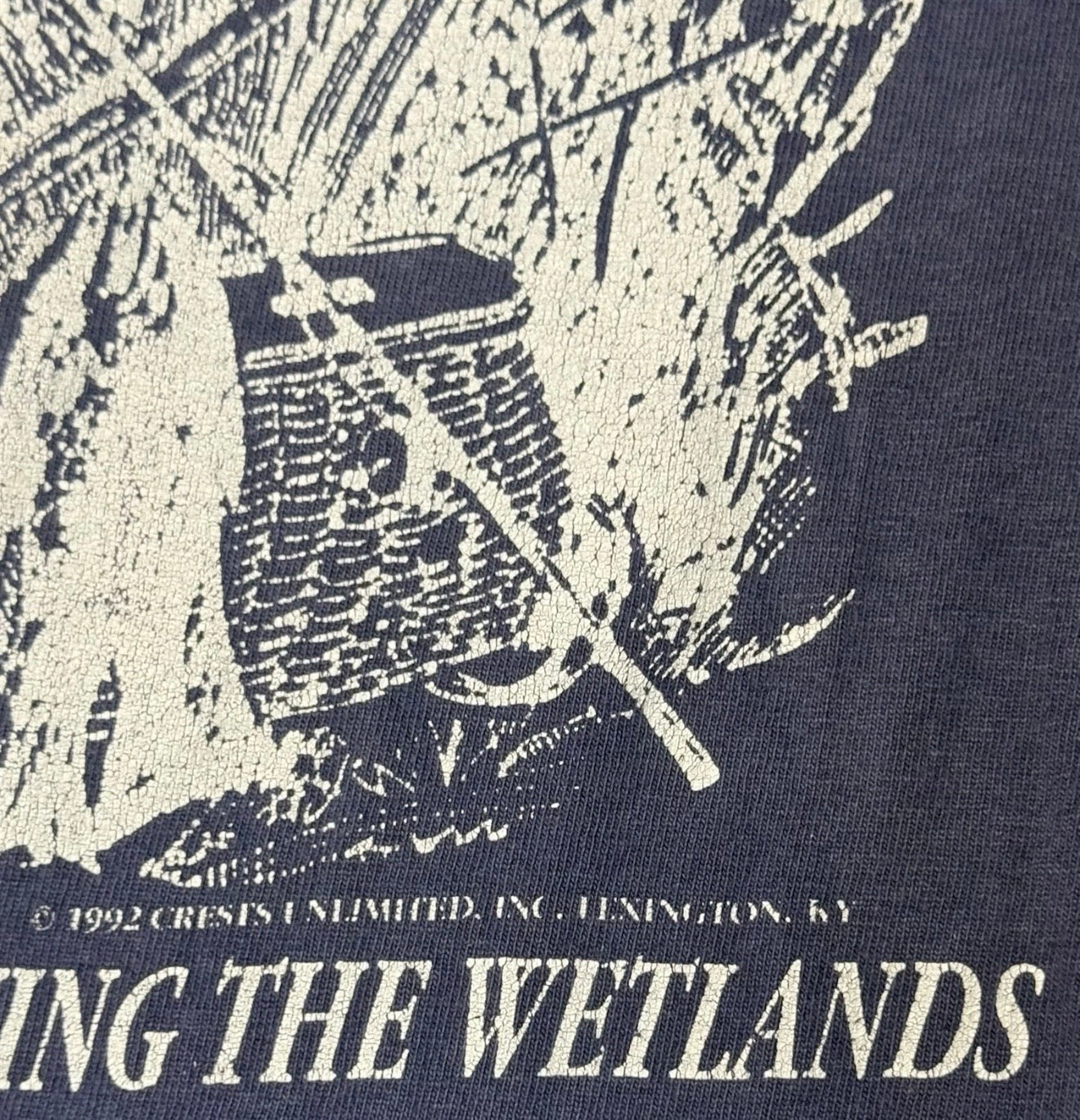 Vintage Ducks Unlimited Preserve Wetlands shirt by Wild Feathered Finds, men's size XL, featuring nature and hunting-themed design.