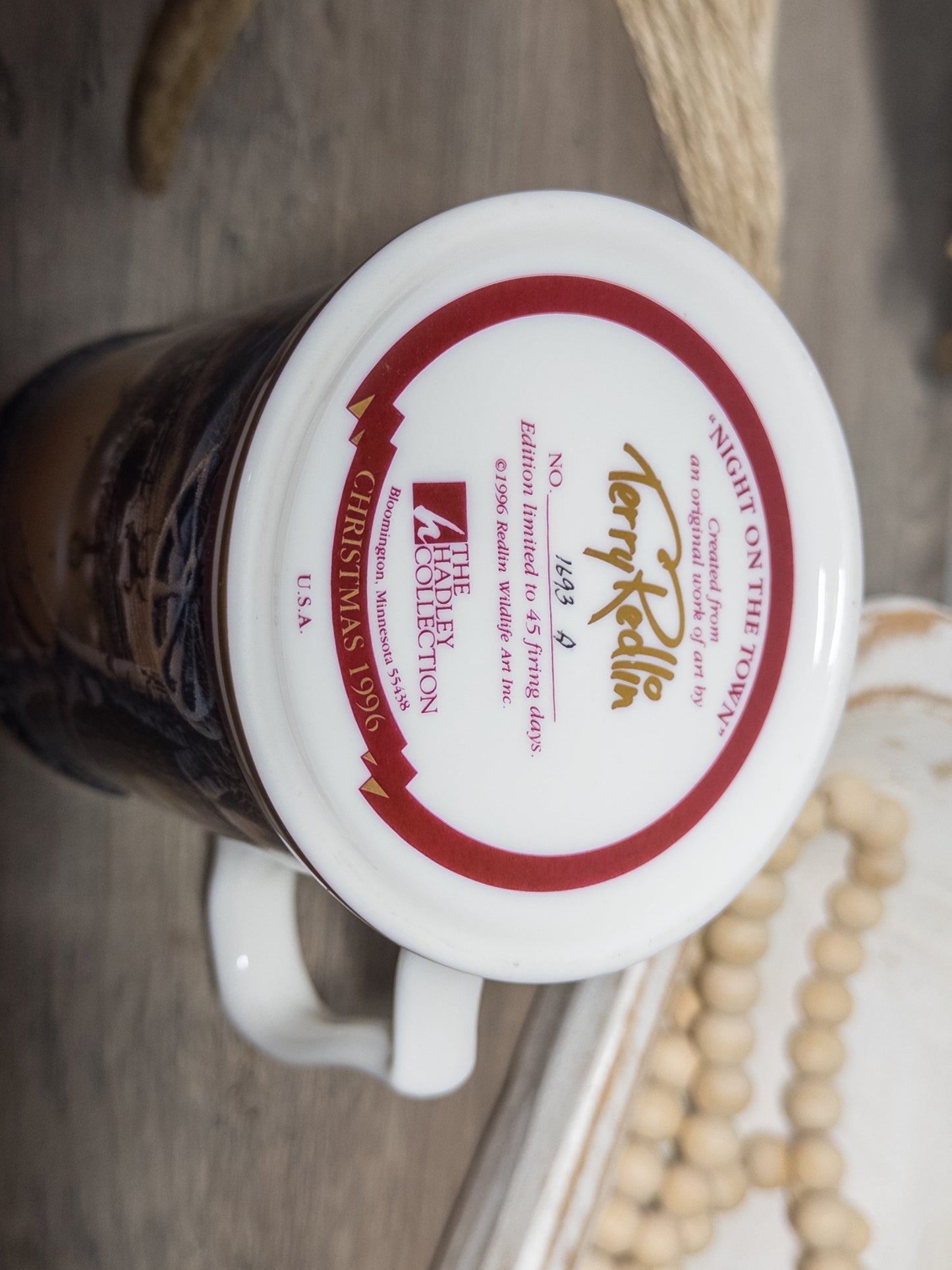 Terry Redlin “Night on the Town” Christmas 1996 Limited Edition Stein – Hadley Collection