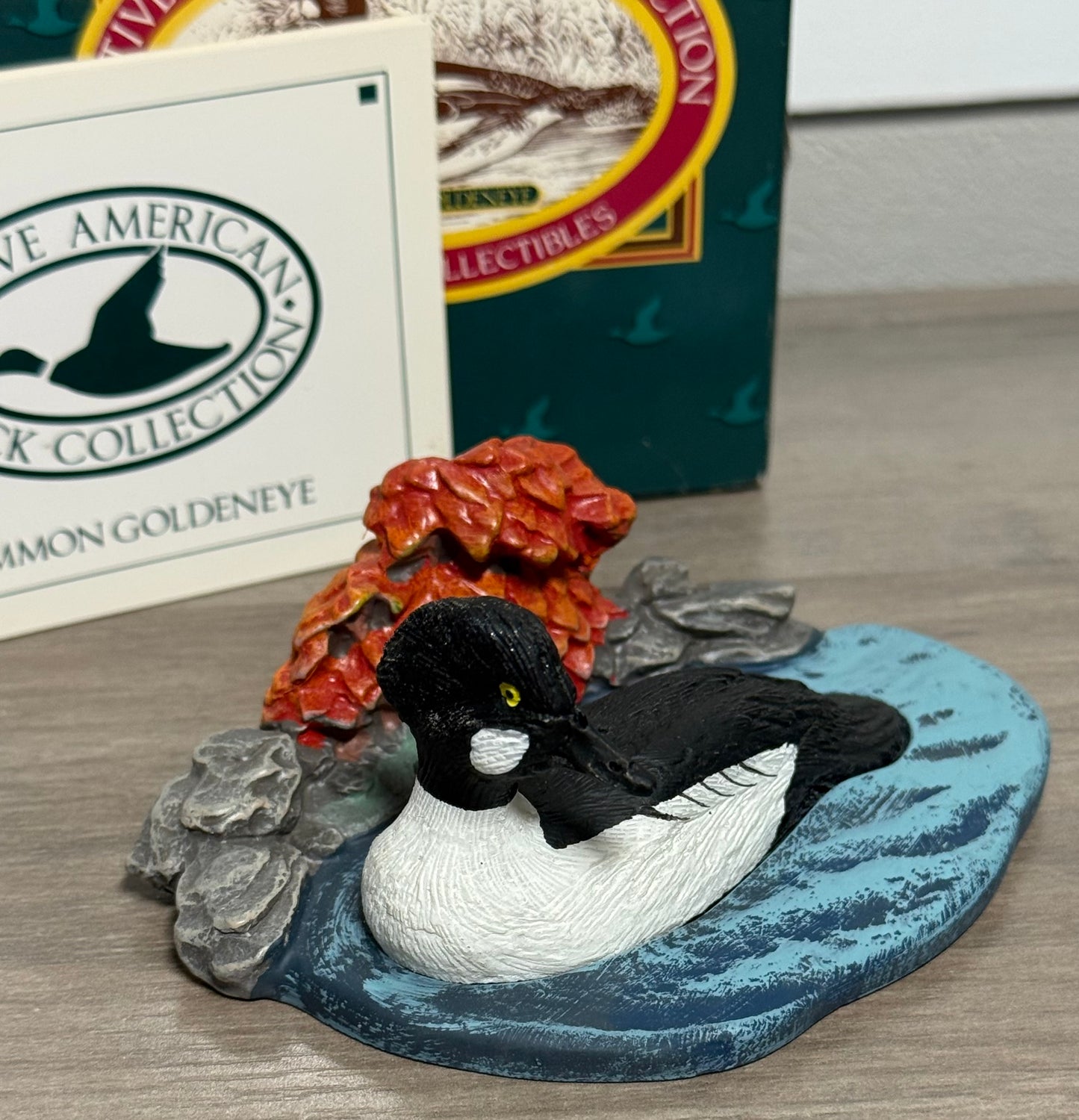 Vintage Avon Goldeneye Duck figurine from Wild Feathered Finds, part of the Native American collection with original box.