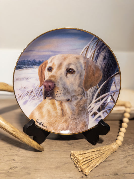 Franklin Mint Watchful Companion Yellow Lab Plate Limited Edition