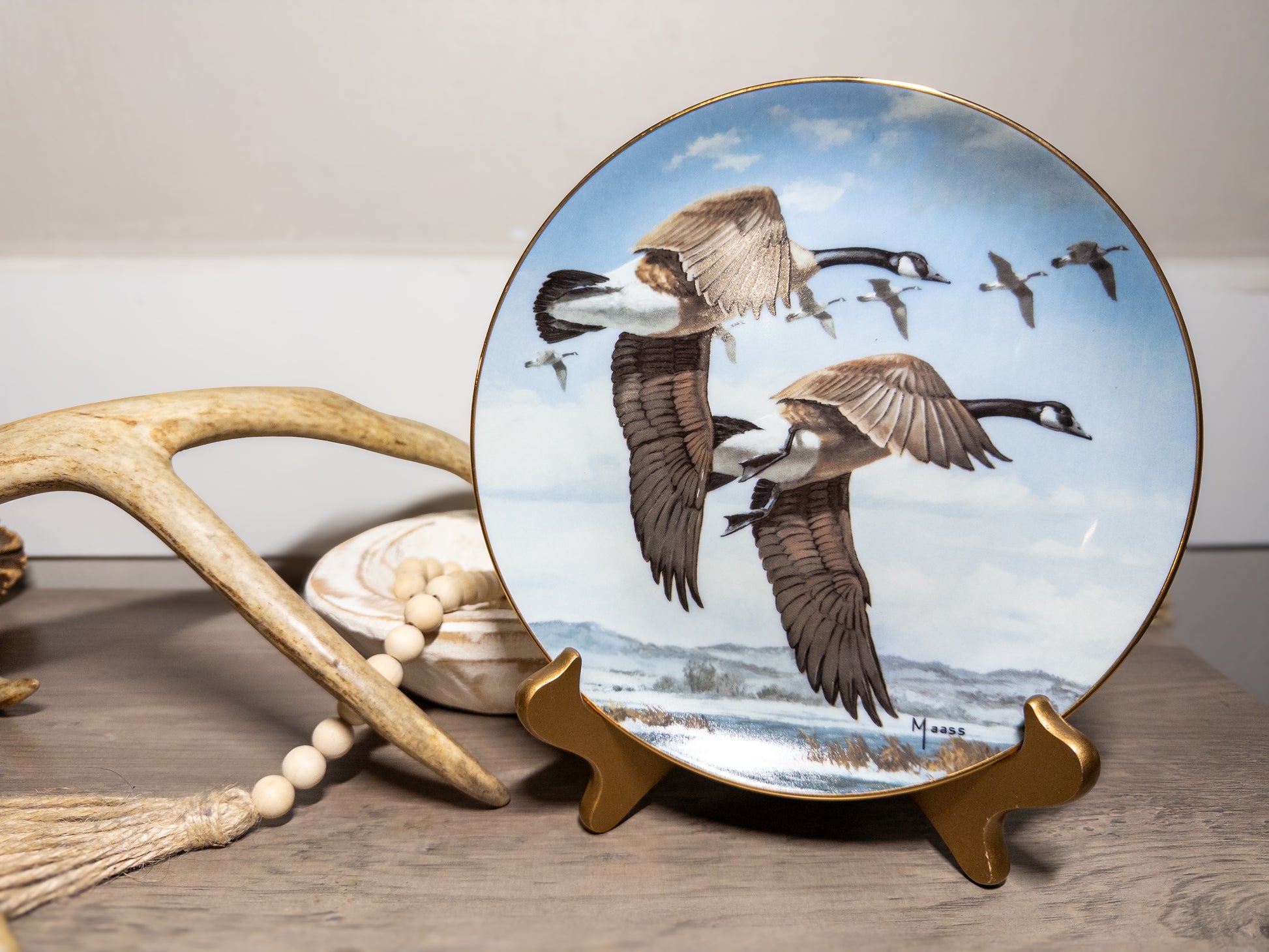 Last of The Season by David Maass Ducks Taking Flight Danbury Mint plate from Wild Feathered Finds, detailed artwork of flying ducks