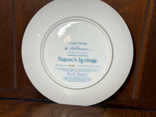 Nature’s Heritage “Lesser Scaup” Collector Plate by Rod Lawrence #00486/10000