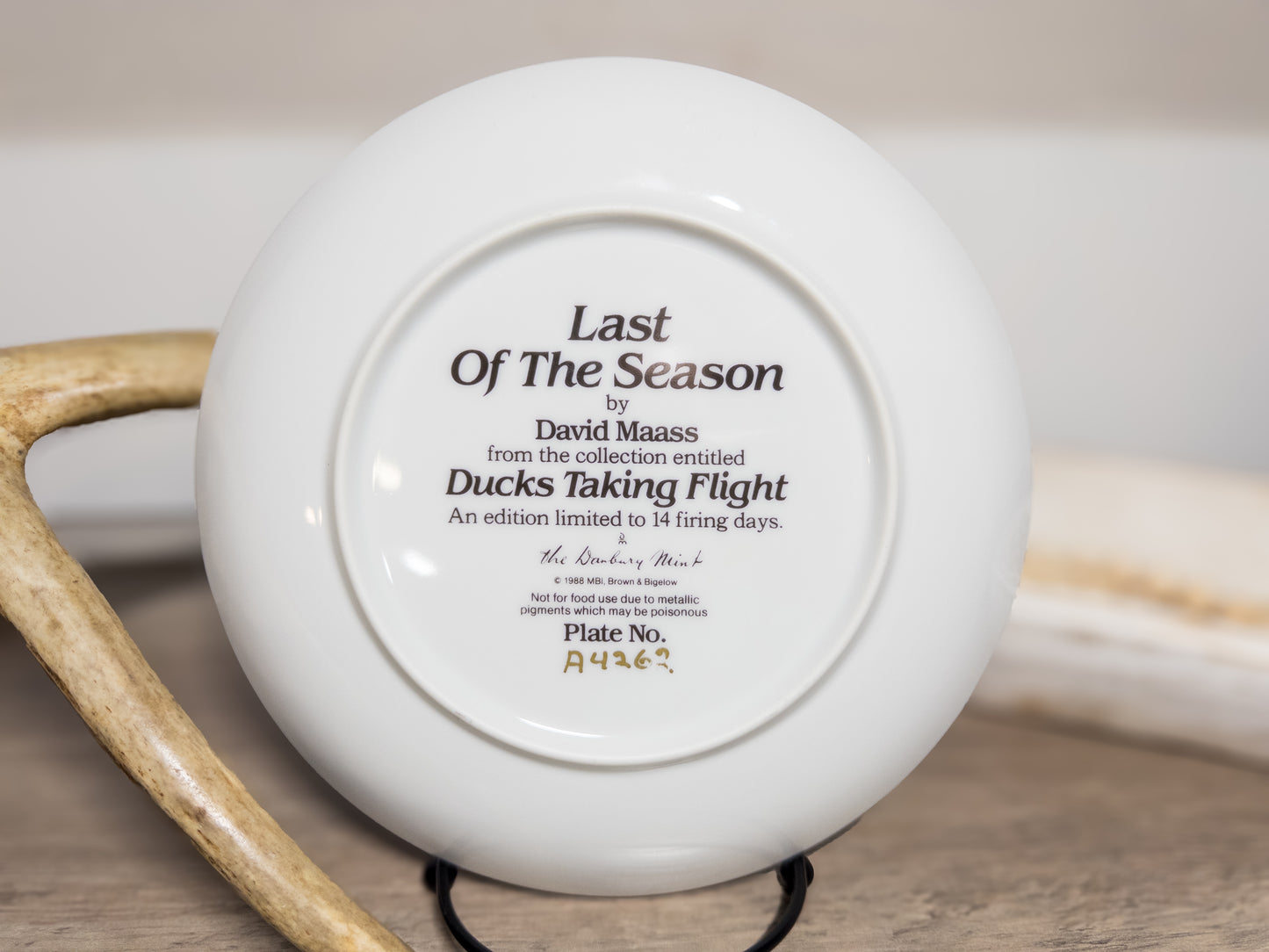 Last of the Season Goose Plate by David Maass featuring ducks taking flight, crafted by Wild Feathered Finds.