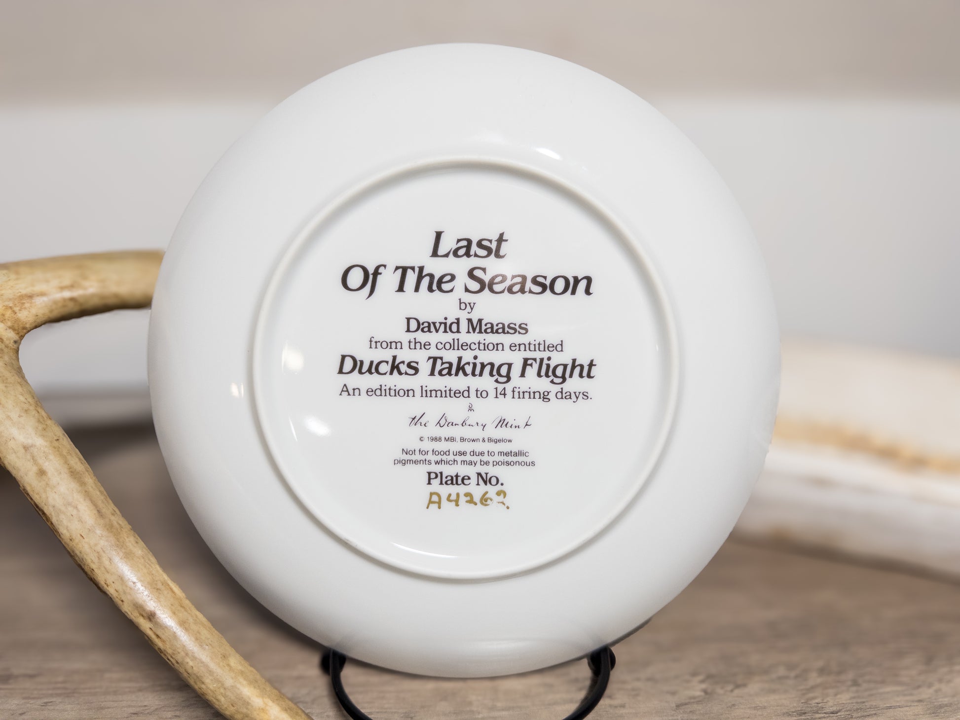 Last of the Season Goose Plate by David Maass featuring ducks taking flight, crafted by Wild Feathered Finds.