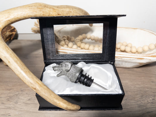 Oak & Olive Dog Head Wine Bottle Stopper in Gift Box