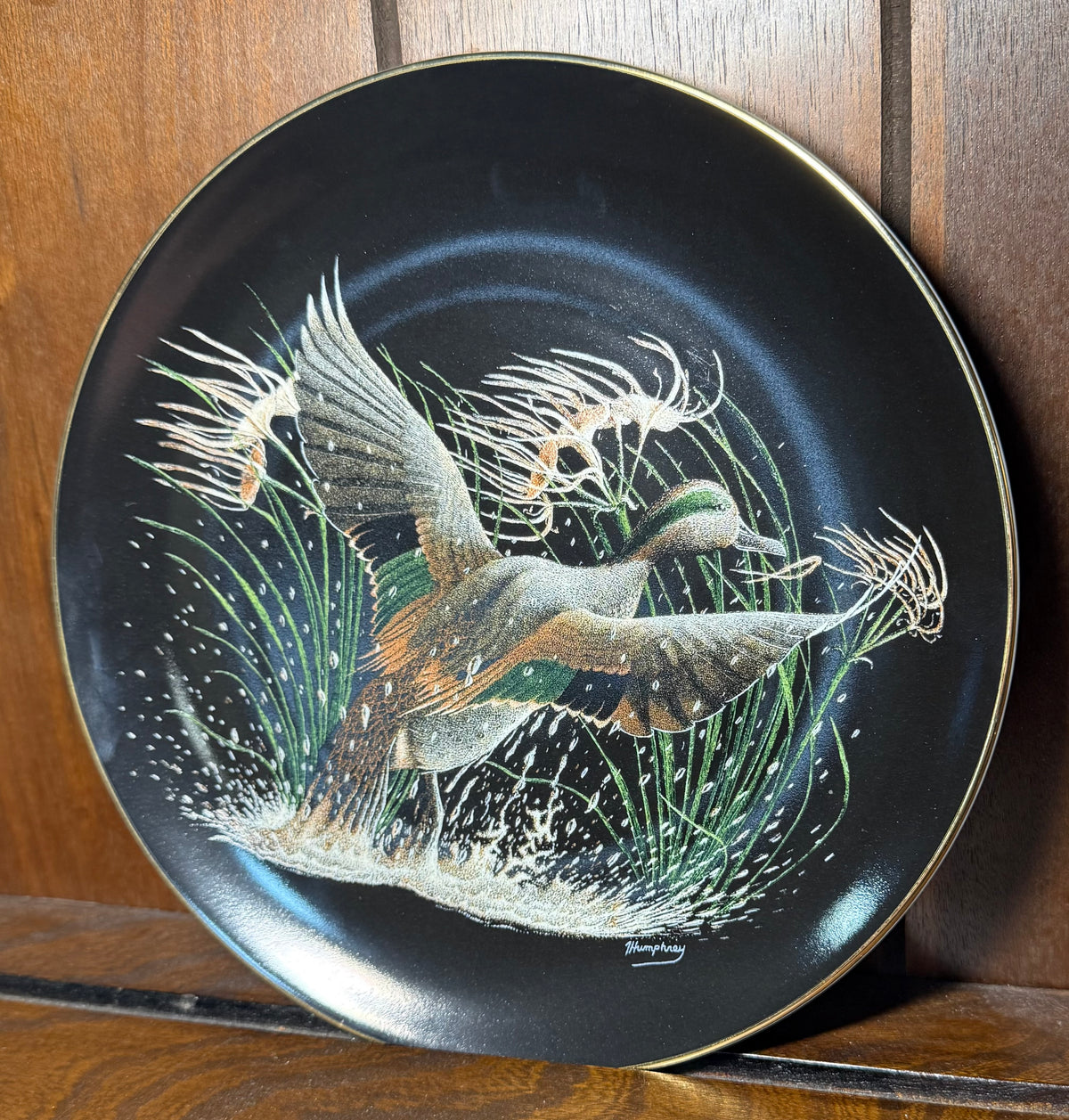 Vintage 1992 W.S. George Upward Bound Duck Collector Plate featuring detailed artwork by Tommy Humphrey, from Wild Feathered Finds.